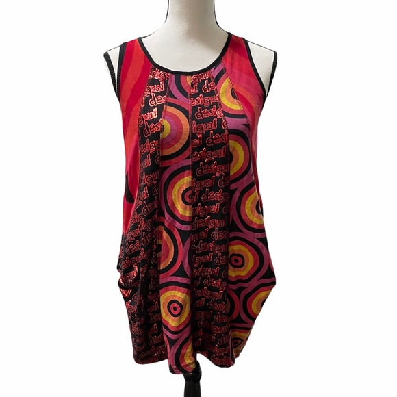 Desigual Tops - DESIGUAL Red Tank Top